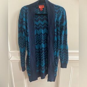Missoni for Target Blue Zigzag Knit Cardigan Size